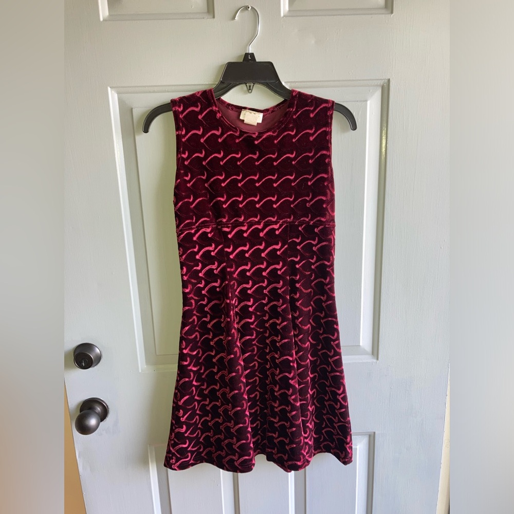 90s/Y2K Velvet Mini Dress in Deep Burgundy